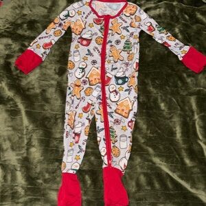 Little Sleepies 3/6 months gingerbread Christmas print